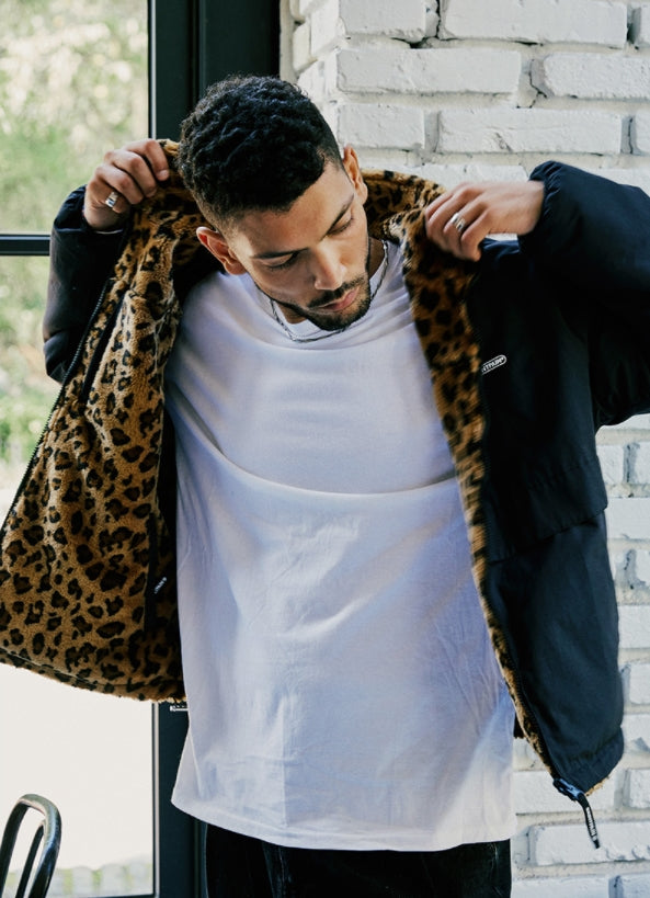 セイントペイン(SAINTPAIN)   SP REVERSIBLE FLEECE ZIP JACKET-LEOPARD