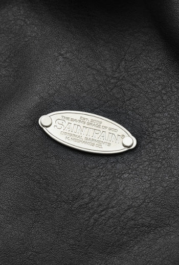 セイントペイン(SAINTPAIN)  SP VEGAN LEATHER SHEARlING JACKET-IVORY