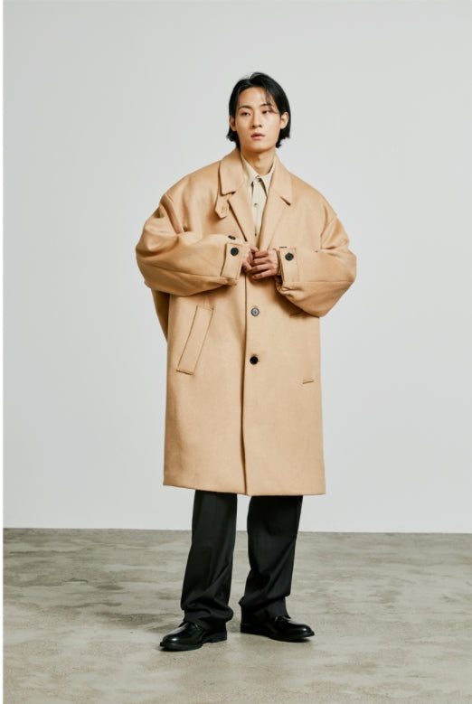 SSY(エスエスワイ)  collar up single overfit coat beige