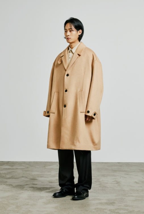 SSY(エスエスワイ)  collar up single overfit coat beige