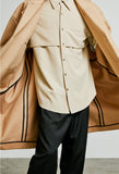SSY(エスエスワイ)  collar up single overfit coat beige