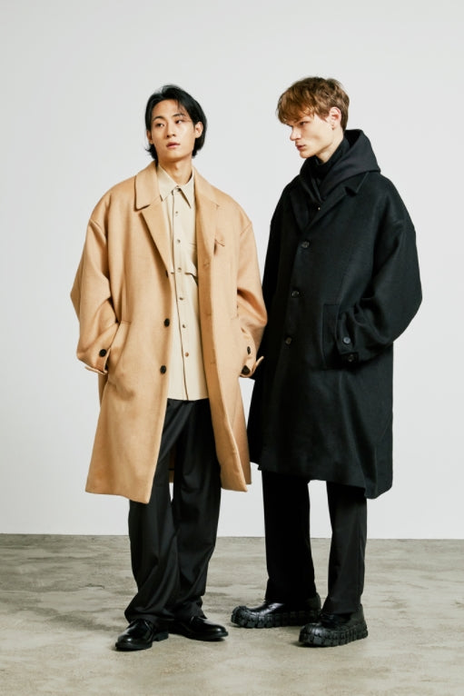 SSY(エスエスワイ)  collar up single overfit coat beige