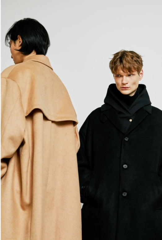 SSY(エスエスワイ)  collar up single overfit coat beige