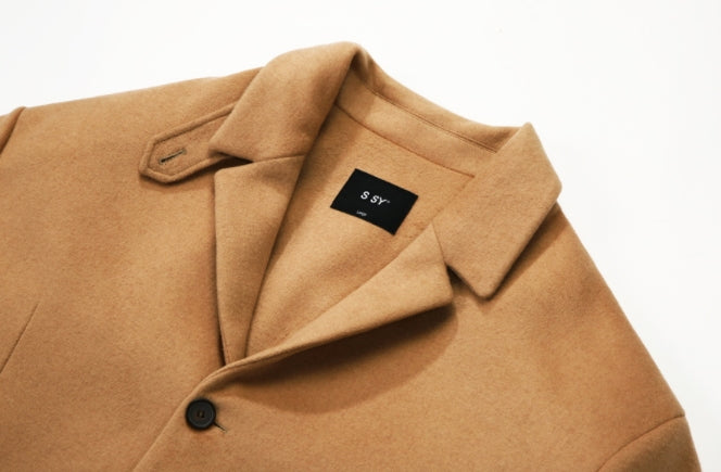 SSY(エスエスワイ)  collar up single overfit coat beige