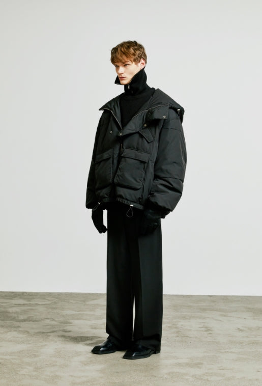 SSY(エスエスワイ) essential oversize duckdown peded parka black