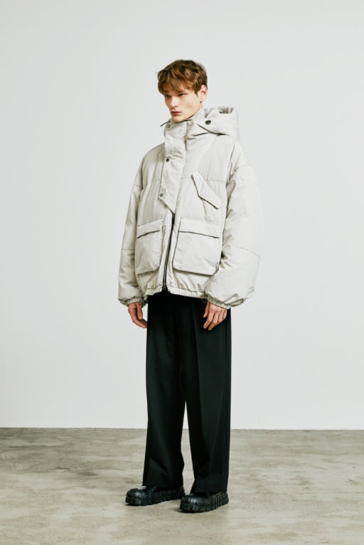 SSY(エスエスワイ) essential oversize duckdown peded parka grey