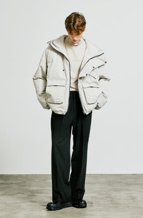 SSY(エスエスワイ) essential oversize duckdown peded parka grey