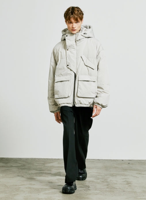 SSY(エスエスワイ) essential oversize duckdown peded parka grey