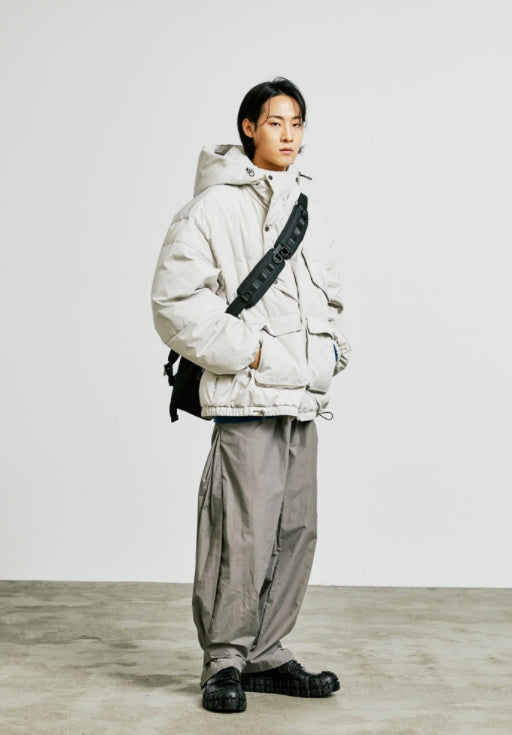 SSY(エスエスワイ) essential oversize duckdown peded parka grey