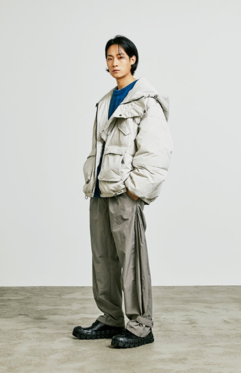 SSY(エスエスワイ) essential oversize duckdown peded parka grey