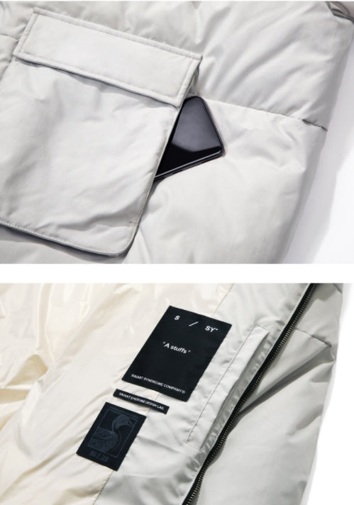 SSY(エスエスワイ) essential oversize duckdown peded parka grey