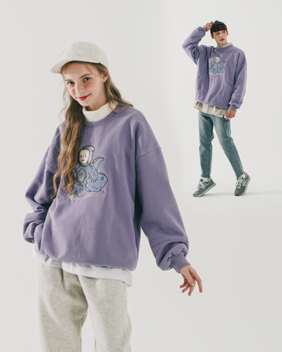 ダブルユーブイプロジェクト(WV PROJECT) Finding Dino Sweatshirt Lavender JIMT7538
