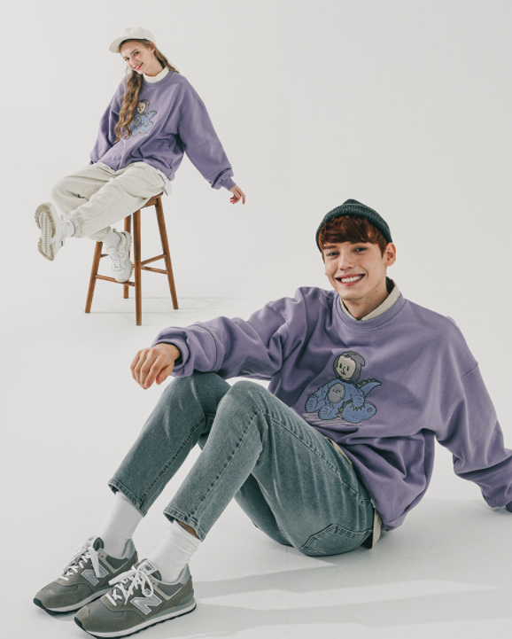 ダブルユーブイプロジェクト(WV PROJECT) Finding Dino Sweatshirt Lavender JIMT7538