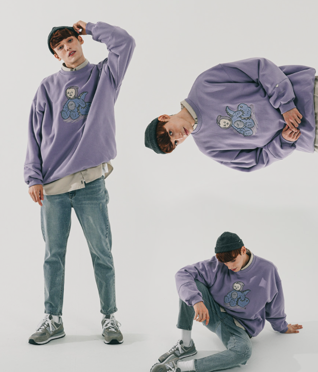 ダブルユーブイプロジェクト(WV PROJECT) Finding Dino Sweatshirt Lavender JIMT7538