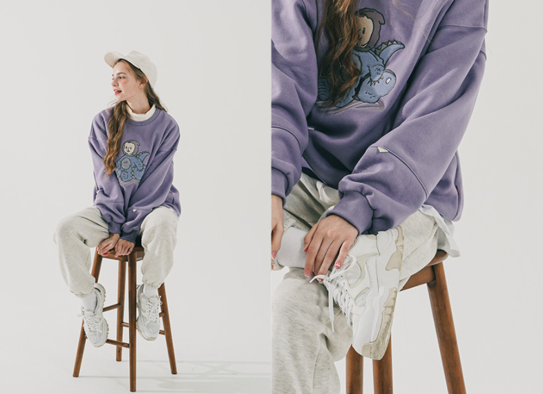 ダブルユーブイプロジェクト(WV PROJECT) Finding Dino Sweatshirt Lavender JIMT7538