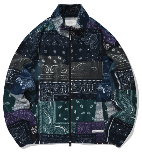セイントペイン(SAINTPAIN) SAINTPAIN X QUIETIST PAISLEY MIX POLAR FLEECE JACKET-BLUE