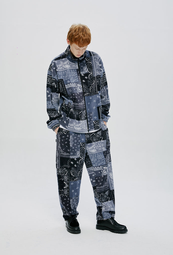 セイントペイン(SAINTPAIN) SAINTPAIN X QUIETIST PAISLEY MIX POLAR FLEECE PANTS-BLACK