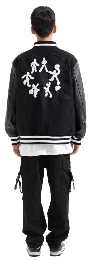 マスノウン(MASSNOUN) DIVERSITY REAL VARSITY JACKET MWOJK001-BK