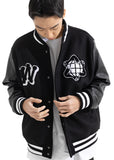 マスノウン(MASSNOUN) DIVERSITY REAL VARSITY JACKET MWOJK001-BK