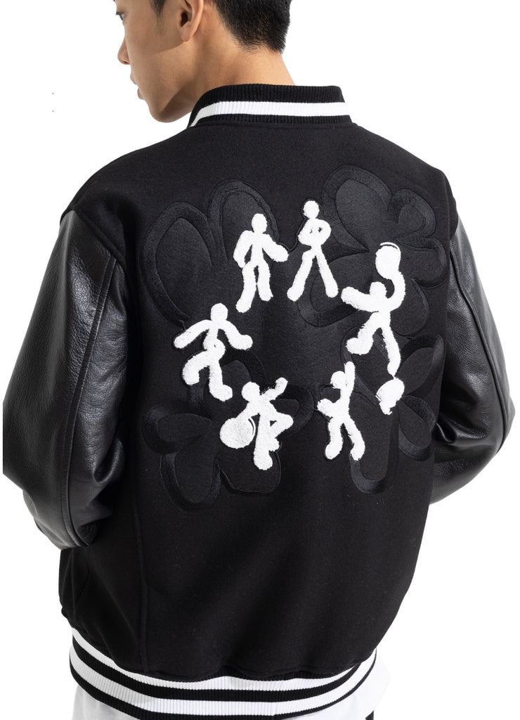 マスノウン(MASSNOUN) DIVERSITY REAL VARSITY JACKET MWOJK001-BK