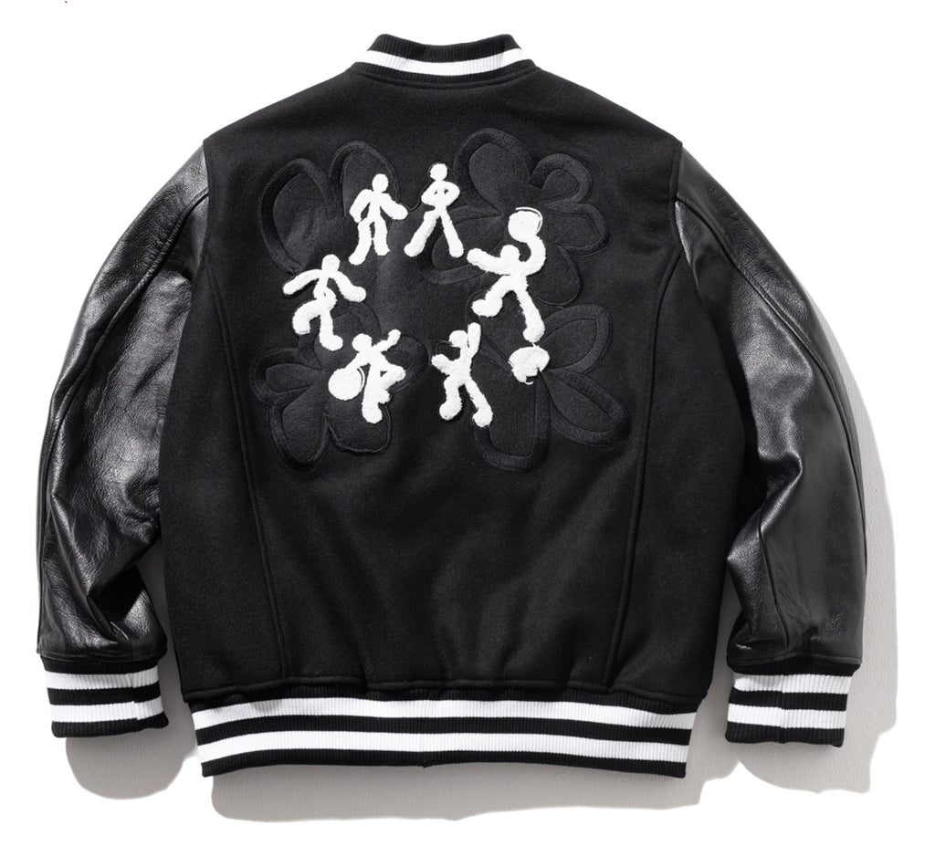 マスノウン(MASSNOUN) DIVERSITY REAL VARSITY JACKET MWOJK001-BK