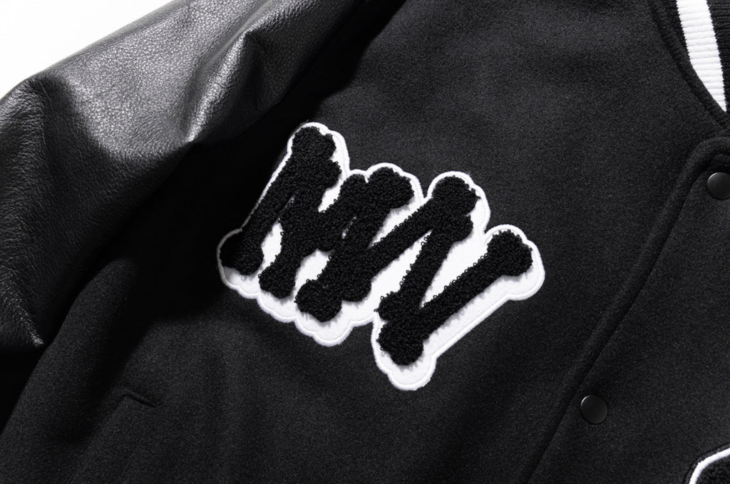マスノウン(MASSNOUN) DIVERSITY REAL VARSITY JACKET MWOJK001-BK