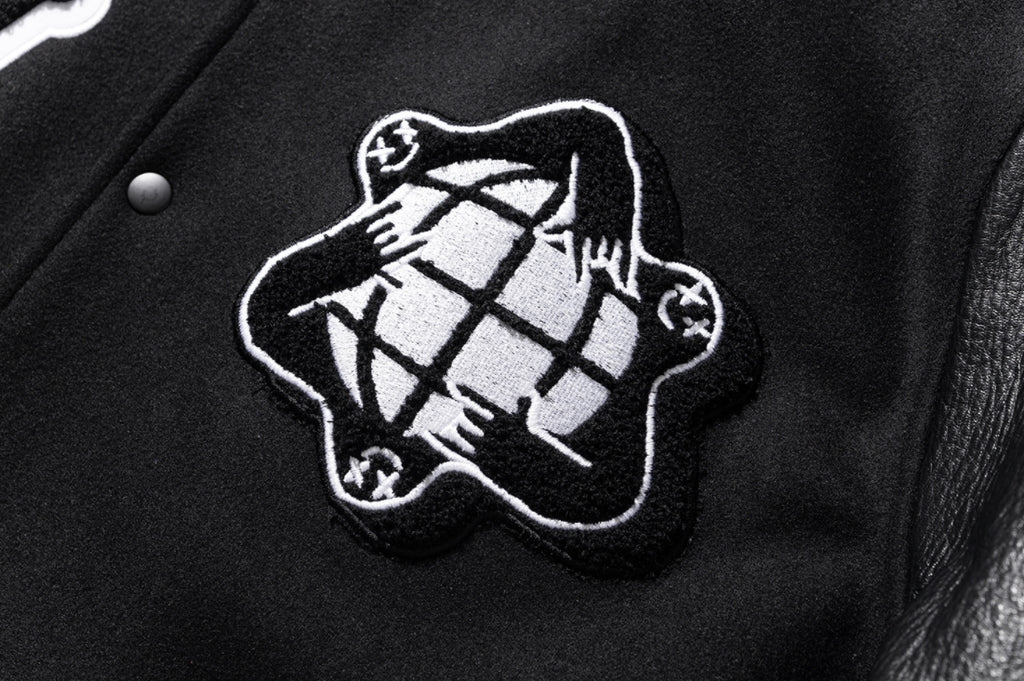 マスノウン(MASSNOUN) DIVERSITY REAL VARSITY JACKET MWOJK001-BK