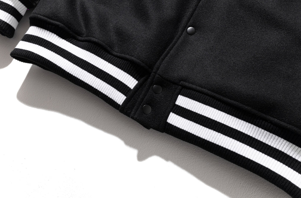 マスノウン(MASSNOUN) DIVERSITY REAL VARSITY JACKET MWOJK001-BK
