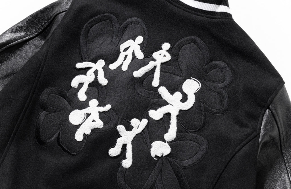 マスノウン(MASSNOUN) DIVERSITY REAL VARSITY JACKET MWOJK001-BK