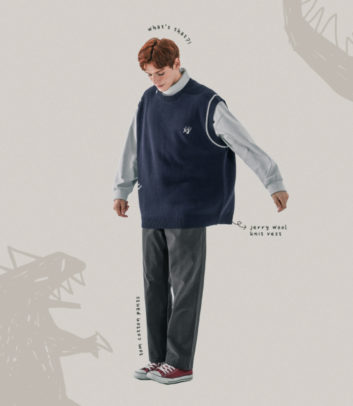 ダブルユーブイプロジェクト(WV PROJECT) Jerry Wool Knit Best Navy MJKN7524