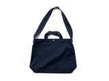 QUIETIST (クワイエティスト) Square Cotton 2 in 1 Shoulder Bag (navy)