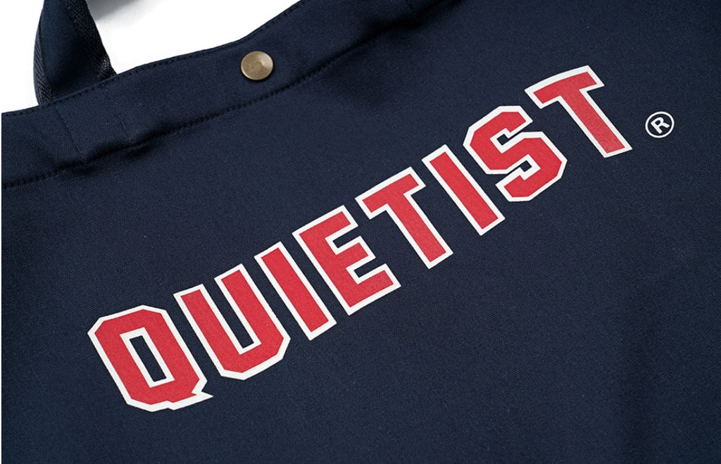 QUIETIST (クワイエティスト) Square Cotton 2 in 1 Shoulder Bag (navy)
