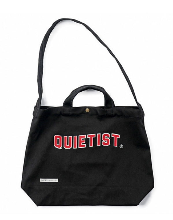 QUIETIST (クワイエティスト) Square Cotton 2 in 1 Shoulder Bag (black)
