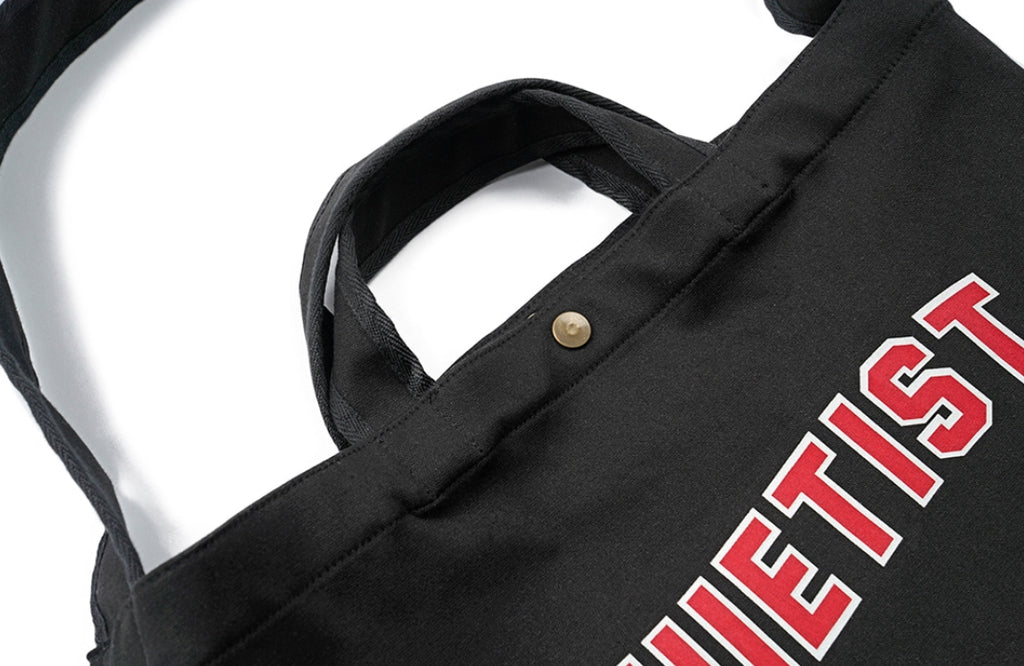 QUIETIST (クワイエティスト) Square Cotton 2 in 1 Shoulder Bag (black)