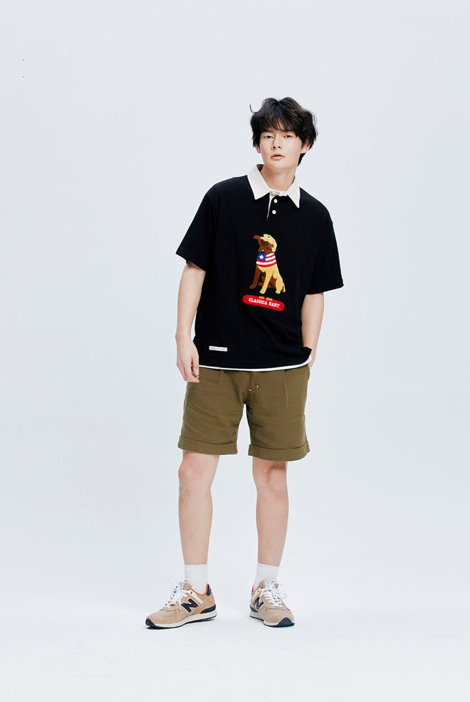 QUIETIST (クワイエティスト) Jungle Cotton One-tuck Shorts (khaki)