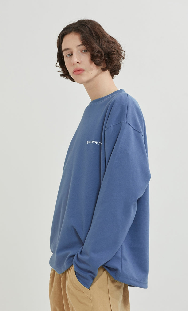 QUIETIST (クワイエティスト)  Silhouette Plain Crew-neck (teal)