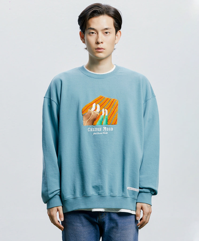 QUIETIST (クワイエティスト) Change-mood Blanket Sweat (l.teal)