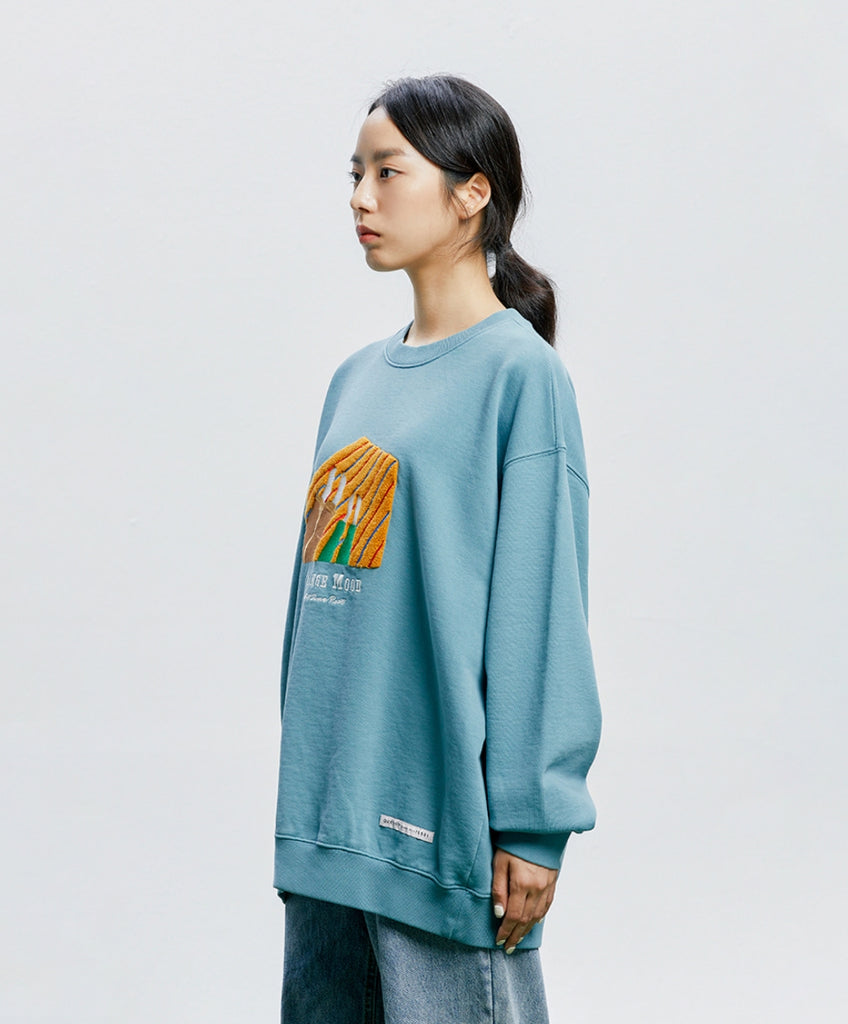 QUIETIST (クワイエティスト) Change-mood Blanket Sweat (l.teal)