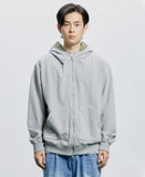 QUIETIST (クワイエティスト) Fabric Mix Hood Zip-up (gray)