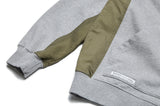 QUIETIST (クワイエティスト) Fabric Mix Hood Zip-up (gray)