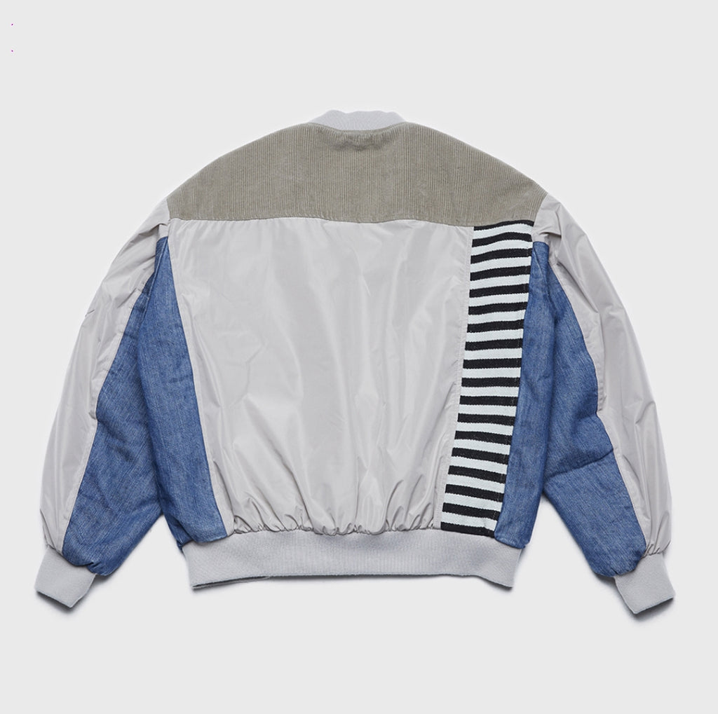 QUIETIST (クワイエティスト) Washed Mix MA-1 Jacket (gray)