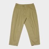 QUIETIST (クワイエティスト) Two-tuck Balloon Crop Pants (beige)