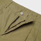 QUIETIST (クワイエティスト) Two-tuck Balloon Crop Pants (beige)