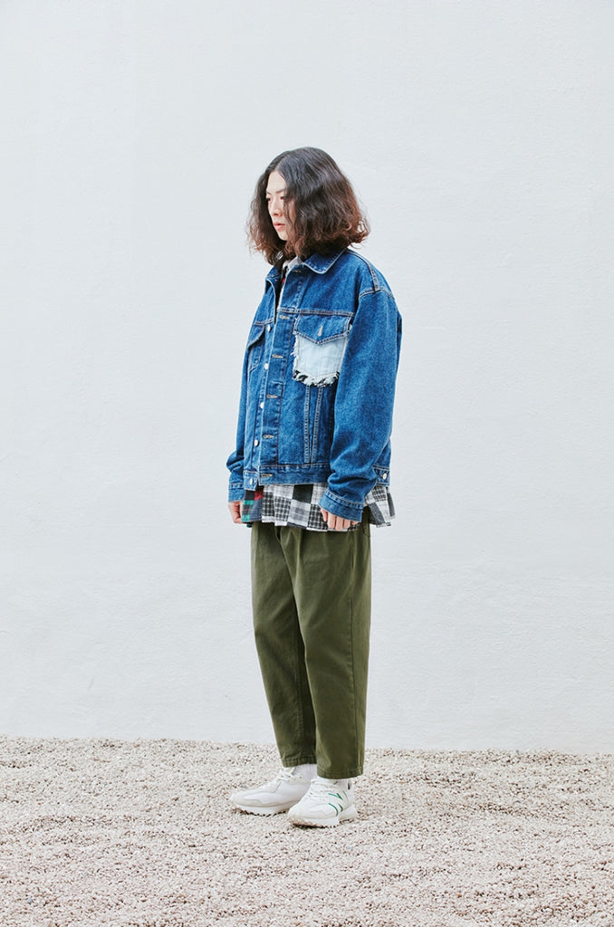 QUIETIST (クワイエティスト) Two-tuck Balloon Crop Pants (khaki)