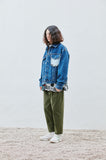 QUIETIST (クワイエティスト) Two-tuck Balloon Crop Pants (khaki)