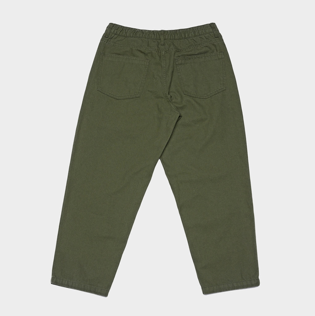 QUIETIST (クワイエティスト) Two-tuck Balloon Crop Pants (khaki)