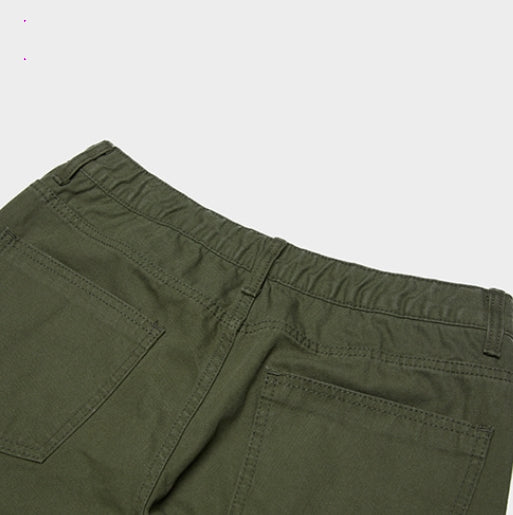 QUIETIST (クワイエティスト) Two-tuck Balloon Crop Pants (khaki)