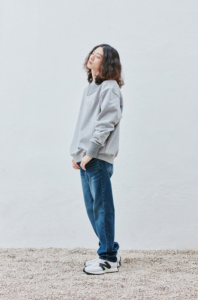 QUIETIST (クワイエティスト) Plain Knit Sweat (gray)