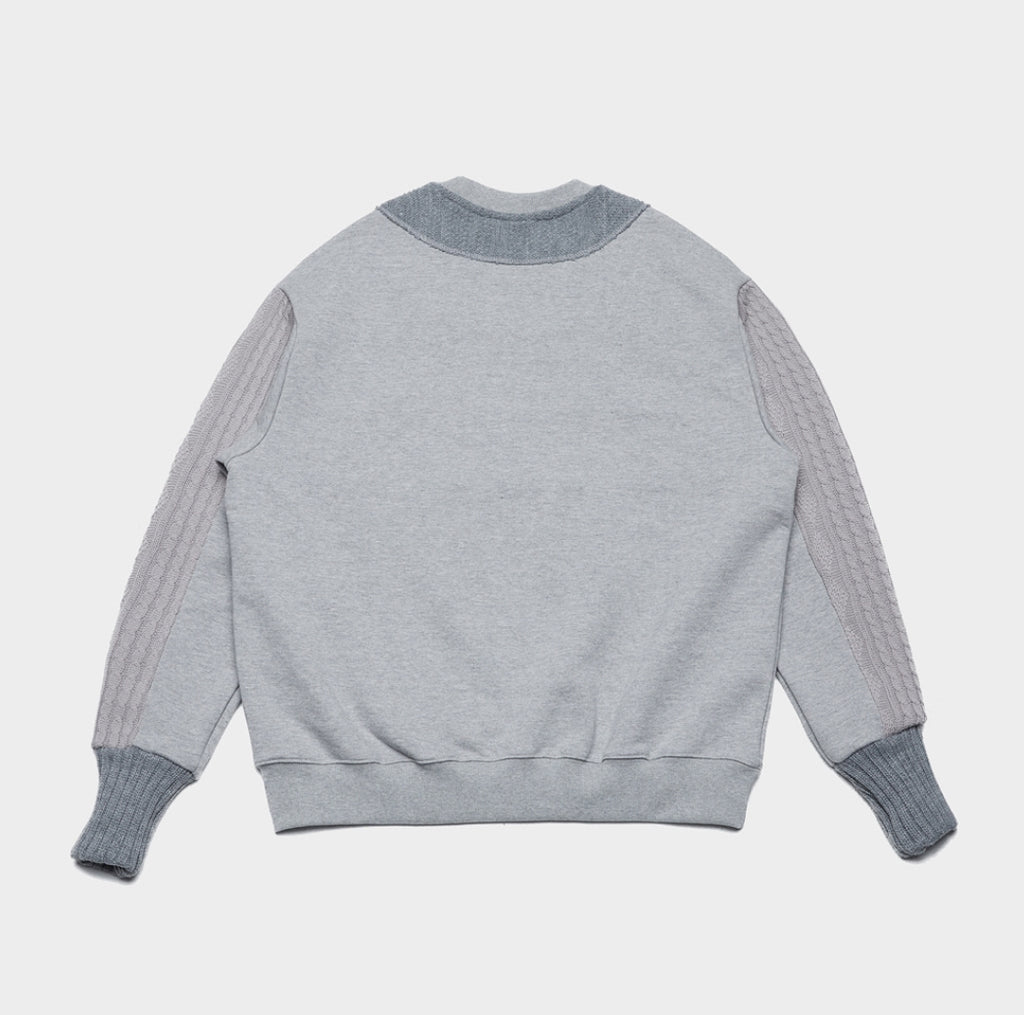 QUIETIST (クワイエティスト) Collage Mix Sweat (gray)