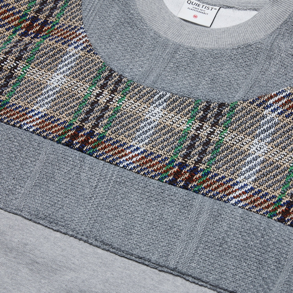QUIETIST (クワイエティスト) Collage Mix Sweat (gray)